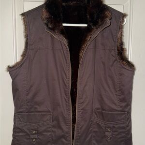 Women's Brown Fur-Lined Vest